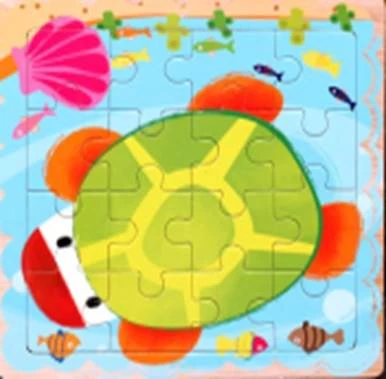 KIK Dřevěné puzzle Želva 16 dílků