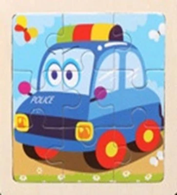 KIK Dřevěné puzzle Policie 9 dílků