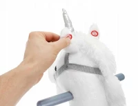 Kruzzel 9336 Hojdacie jednorožec so zvukmi - bielo strieborný 74 cm