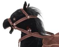Kruzzel 9338 Houpací kůň na kolečkách se zvuky - černo bílý 74 cm