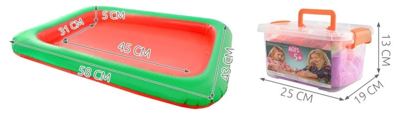 PlaySand Magický tekutý písek 2000g + formičky + pískoviště - Bazar