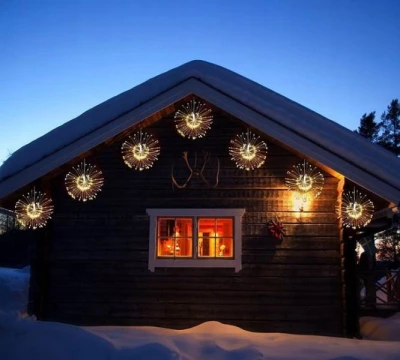 ISO 9515 Vianočné LED osvetlenie ohňostroj 100 LED teplá biela