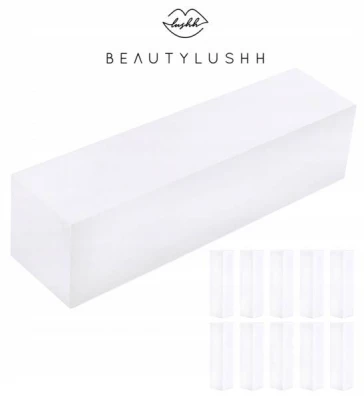 Beautylushh 8890 Leštička na nehty kvádr čtyřstranná bílá 10 ks