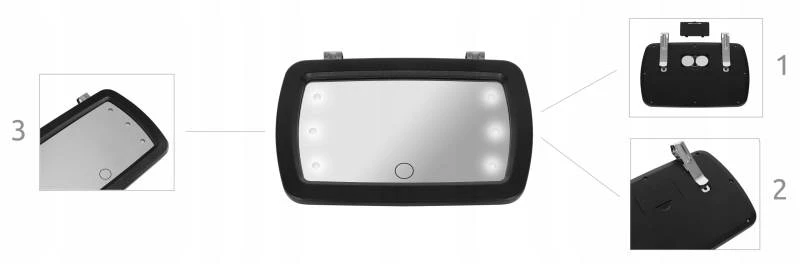 ISO 8929 Zpětné LED zrcátko pro kontrolu dítěte 