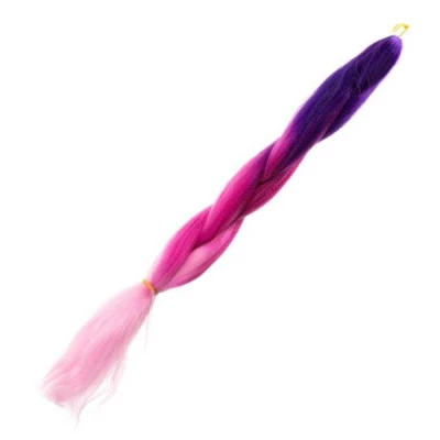 KIK Vlasy Kanelové syntetické Copánky ombre fialovorůžové