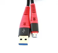 APT Odolný nylonový kábel USB Micro 2A QUICK CHARGE 1M, červená + čierna
