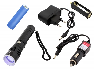 APT Nabíjecí LED Svítilna s UV CREE XR-E Q5 3W