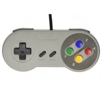 ISO Retro USB gamepad ve stylu SNES (Nintendo) - šedý