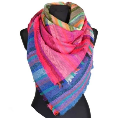 Jagar Dámská šála kostkovaná Boho 130 cm WO634