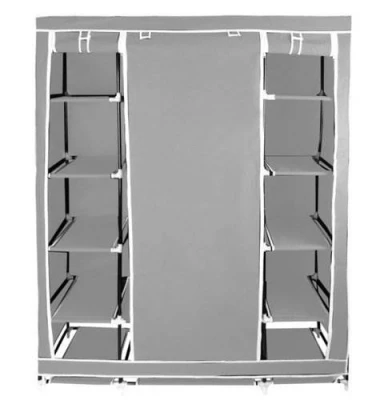 ISO 9756 Dvojitá skříň na oblečení 175 cm × 135 cm × 44 cm šedá
