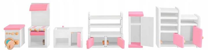 ISO 9413 Dřevěný nábytek do domečku pro panenky 23 ks