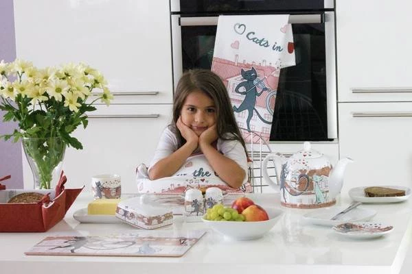 HOME ELEMENTS Porcelánový hrnek Kočky ve městě 600 ml