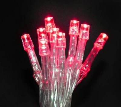 ISO Vánoční řetěz na baterie 20 LED červená délka 3m 
