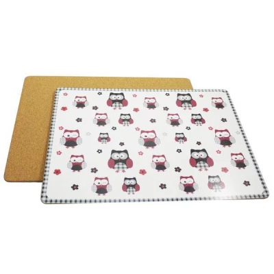 Prostírání MDF 30*40 cm, sovy, set 4ks