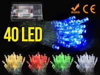 ISO Vánoční řetěz na baterie 40 LED modrá délka 5m 