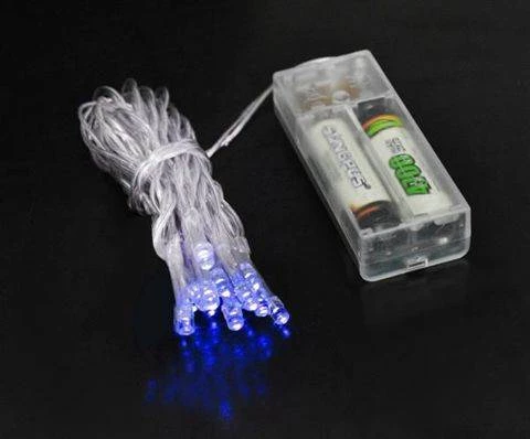 ISO Vánoční řetěz na baterie 40 LED modrá délka 5m 