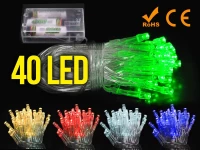 ISO Vánoční řetěz na baterie 40 LED zelená délka 5m 