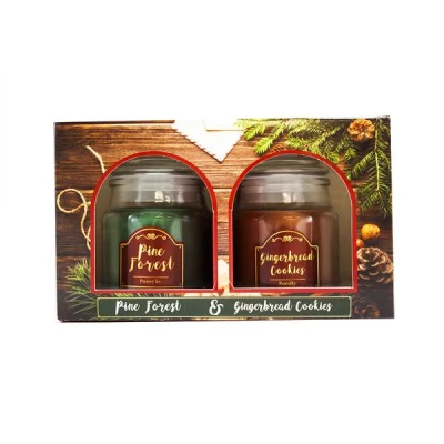 Arome Vianočné sviečka 2 ks - Borovicový les + Perníčky 85 g