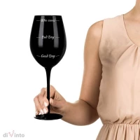 diVinto Slávnostné obrie poháre na víno 870 ml - Who cares? čierna 2 ks