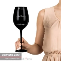 diVinto Slavnostní obří sklenice na víno 870 ml - Who cares ? černá