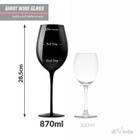diVinto Slavnostní obří sklenice na víno 870 ml - Who cares ? černá