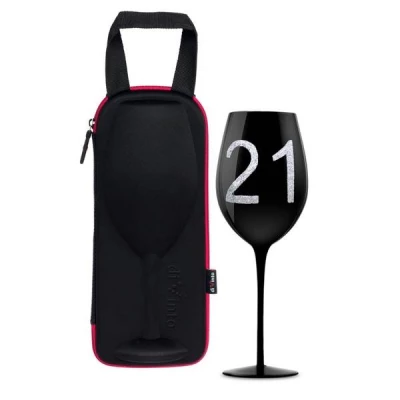 diVinto Slavnostní obří sklenice na víno 870 ml 21 let černá