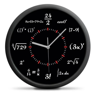 Froster Matematické hodiny černé 30 cm