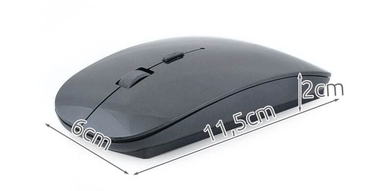 ISO 07 Bezdrôtová optická myš ultra tenká čierna