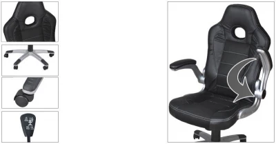 Malatec 2738 Kancelárska stolička športový dizajn čierna