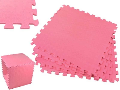 EVA Penový koberec 60 x 60cm - 4 ks Ružová