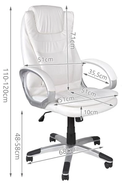 Malatec 2732 Kancelářská židle EKO kůže bílá