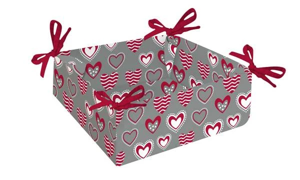 Košík 34*34 cm, srdíčka