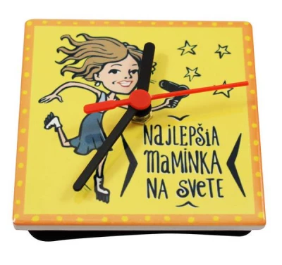 HOME ELEMENTS Hodiny ker. 11 cm, Najlepšia mamička