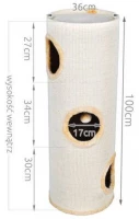 Malatec 2797 Škrabadlo pro kočky 100x36 cm, trojposchoďová věž béžová