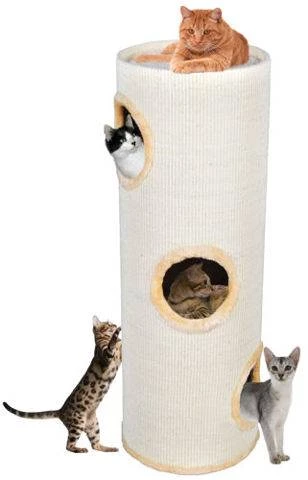 Malatec 2797 Škrabadlo pro kočky 100x36 cm, trojposchoďová věž béžová