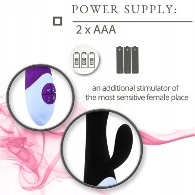 Sensual Vibrátor Rabbit Silicone 21 cm černá