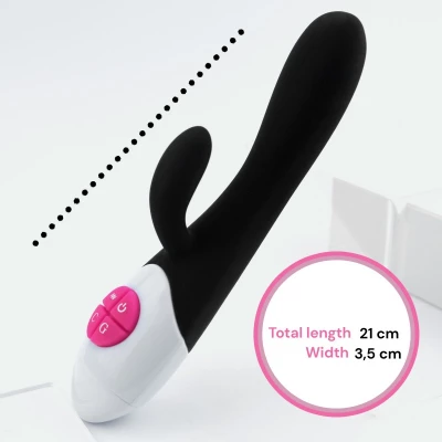 Sensual Vibrátor Rabbit Silicone 21 cm černá