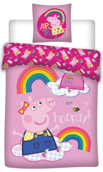 Javoli Detské bavlnené obliečky Peppa Pig 140 × 200cm, 70 × 80 cm III