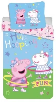 Javoli Detské bavlnené obliečky Peppa Pig 140 × 200cm, 70 × 80 cm Hula hooping