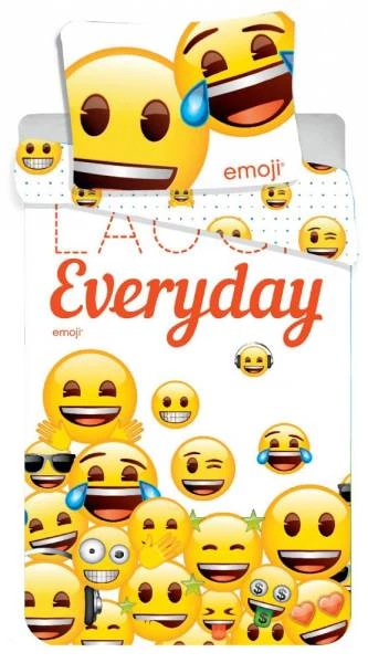 Javoli Dětské bavlněné povlečení Emoji 140×200cm, 70×90 cm 