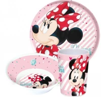 Javoli Detská jedálenská súprava Disney Minnie 3-dielna, melanín