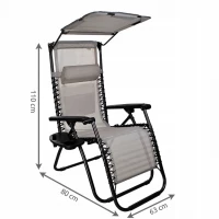 Malatec 10060 Plážové ležadlo so strieškou Boston béžovej
