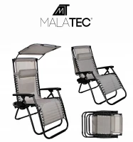 Malatec 10060 Plážové ležadlo so strieškou Boston béžovej