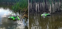 ISO 6050 Zakrmovací zavážecí rybářská loď 43cm s nosností až 1200g zelená bazar