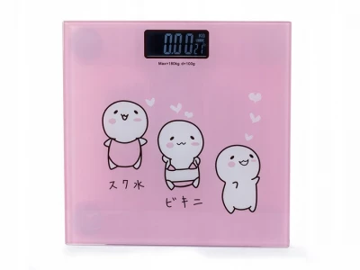 Verk 17084 Digitální osobní váha skleněná LCD 180Kg/100g růžová