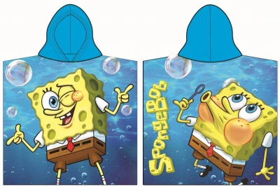 Javoli Pončo SpongeBob 60 x 120 cm světle modré