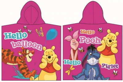 Javoli Disney Medvídek Pú Pončo 60 x 120 cm růžové