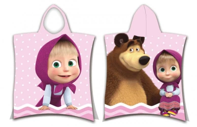 Javoli Pončo Disney Máša a Medvěd 50 x 115 cm růžové