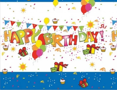 Javoli Plastový obrus Happy Birthday 120 x 180 cm