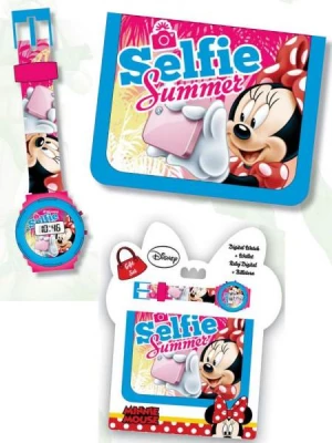 Javoli Dárková sada Minnie Mouse Selfie peněženka s hodinkami